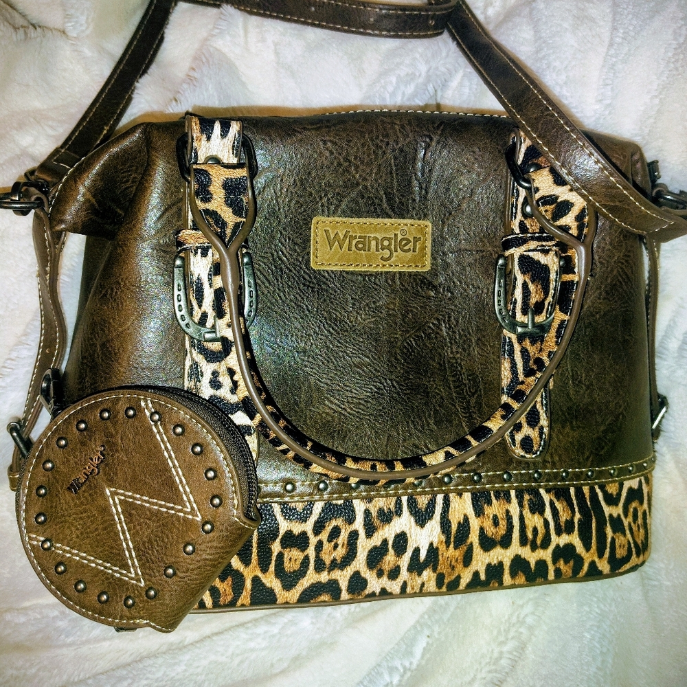 Wrangler Leopard Print Handbag With Change Purse